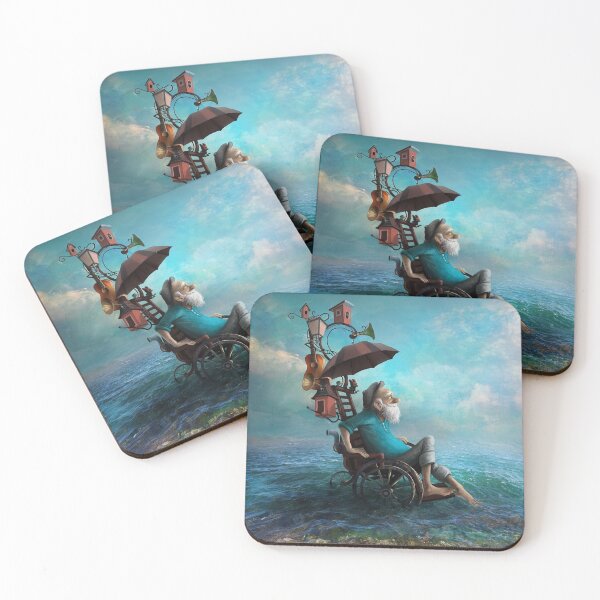 Item preview,  old man resting on a chair by the sea designed and sold by 42youbest.
