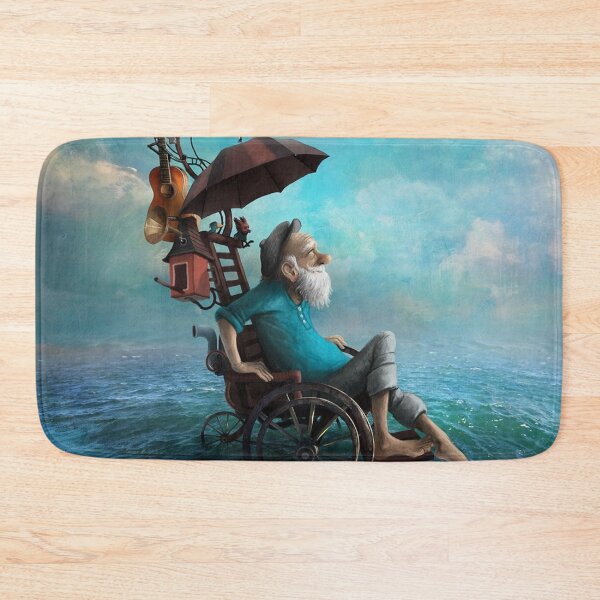 Item preview, old man resting on a chair by the sea designed and sold by 42youbest.