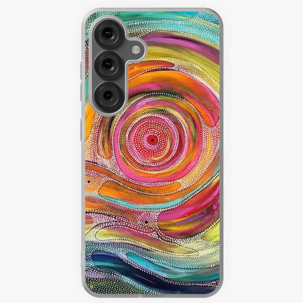 Vista previa del artículo con la obra «pintura abstracta de arte aborigen alrededor de un círculo multicolor», diseñado y vendido por Breuilles Sandra.
