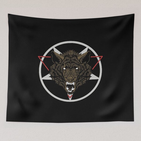 Item preview, Satanic Pentagram Evil Wolf Werewolf designed and sold by h44k0n.