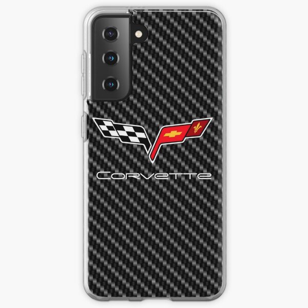 Corvette logo with Carbon Samsung Galaxy Soft Case