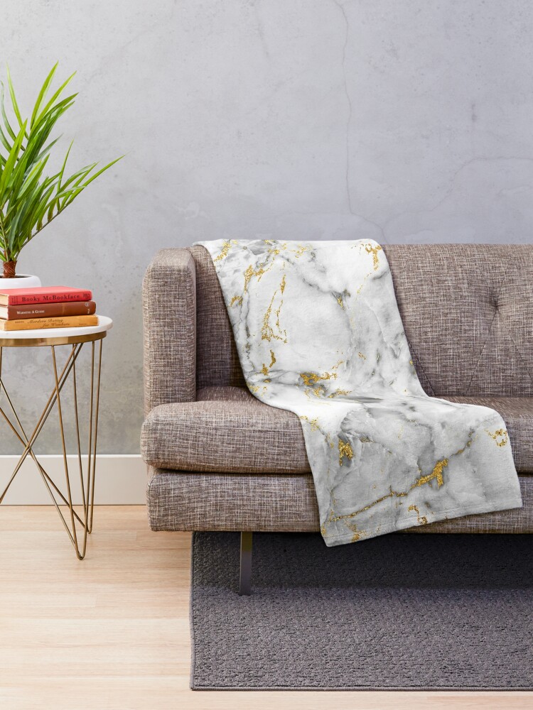 Grey and gold discount throw