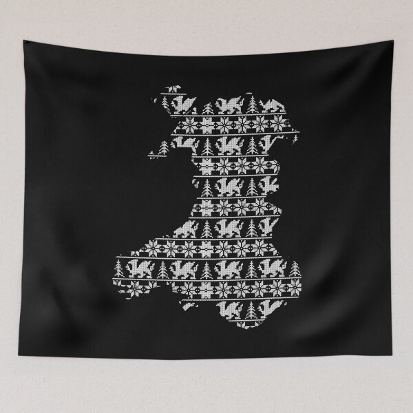Item preview, Nadolig Llawen Wales Welsh Cymru Merry Christmas Map designed and sold by juvajay.