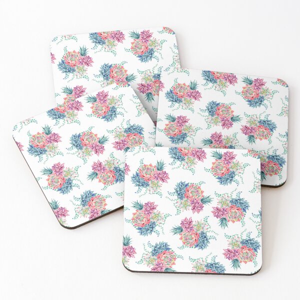 Artikelvorschau, SUCCULENTS FLORAL-WHITE entworfen und verkauft von Flowers-Dreams.