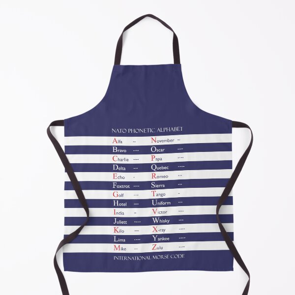 Item preview, NATO Phonetic Alphabet and Morse Code on marine stripe designed and sold by Fibracreativa.