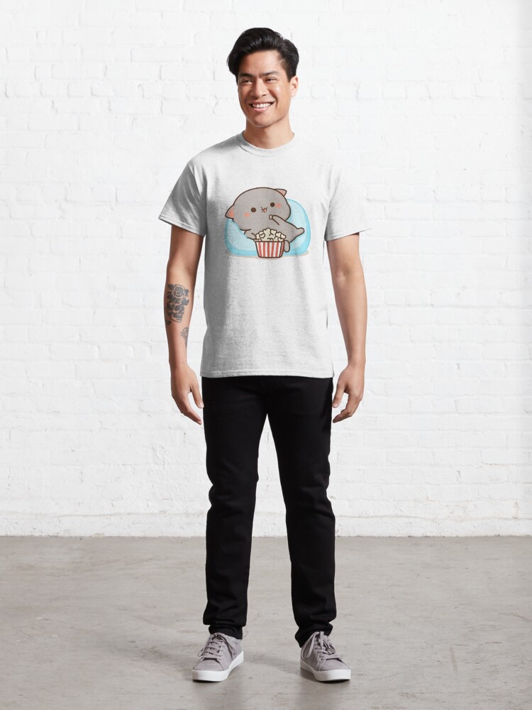 Discover Camiseta Gato Mochi Melocotón Goma Palomitas Leche Lindo para Hombre Mujer