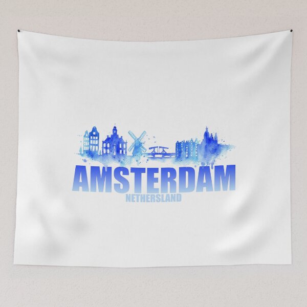 Item preview, amsterdam skyline blue designed and sold by KerryABC.