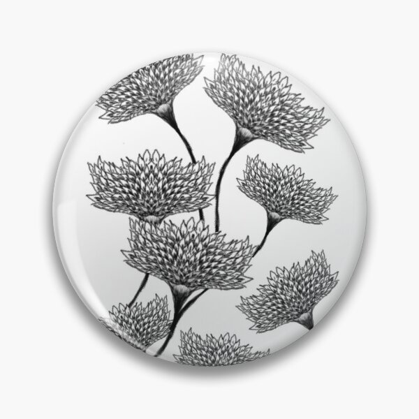 Artikelvorschau, Chrysanthemenblume schwarz und weiß entworfen und verkauft von MonaDesigns.