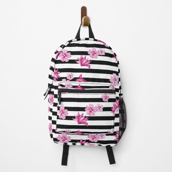 Item preview, pink tropical flower with black stripes pattern. designed and sold by synift22.