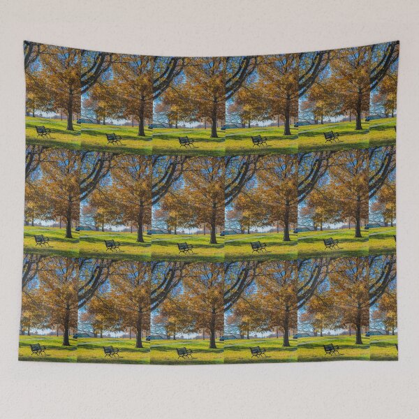 Item preview, USA. Pennsylvania. Valley Forge National Historical Park. Autumn. Bench. designed and sold by vadim19.