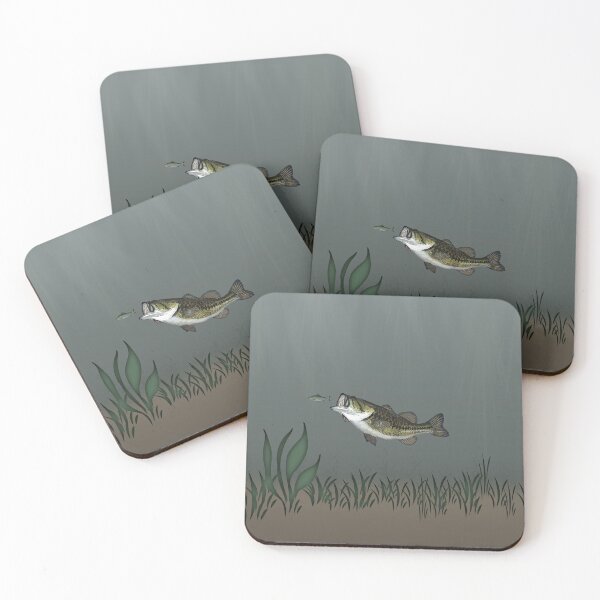 Item preview, Bass & Minnow Underwater Scene, Faux Watercolor designed and sold by carolina1.