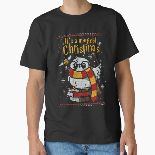Funny Cute Owl Harry Magical Wizard Potter Ugly Christmas T-Shirt Funny Cute Owl Harry Magical Wizard Potter Ugly Christmas T-Shirt