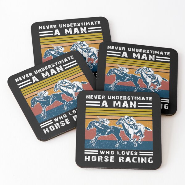 Item preview, NEVER UNDERESTIMATE A MAN WHO LOVES HORSE RACING VINTAGE designed and sold by anderson5252.