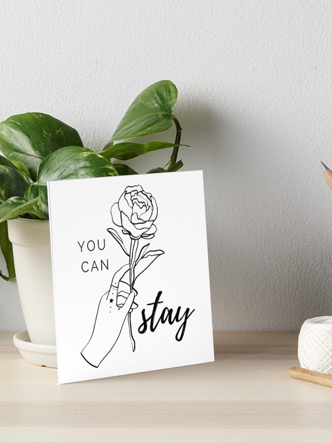 Stray Kids You Can Stay Lyrics Quote Cute Art Board Print By Sugarsaint Redbubble
