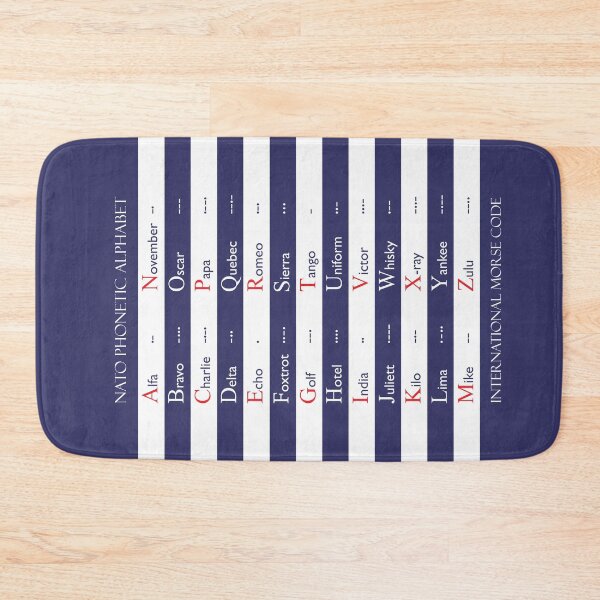 Item preview, NATO Phonetic Alphabet and Morse Code on marine stripe designed and sold by Fibracreativa.