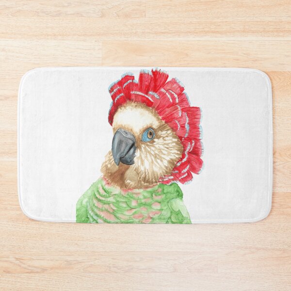 Item preview, Red-fan hawk-headed parrot watercolor designed and sold by L'Atelier Oranjade.