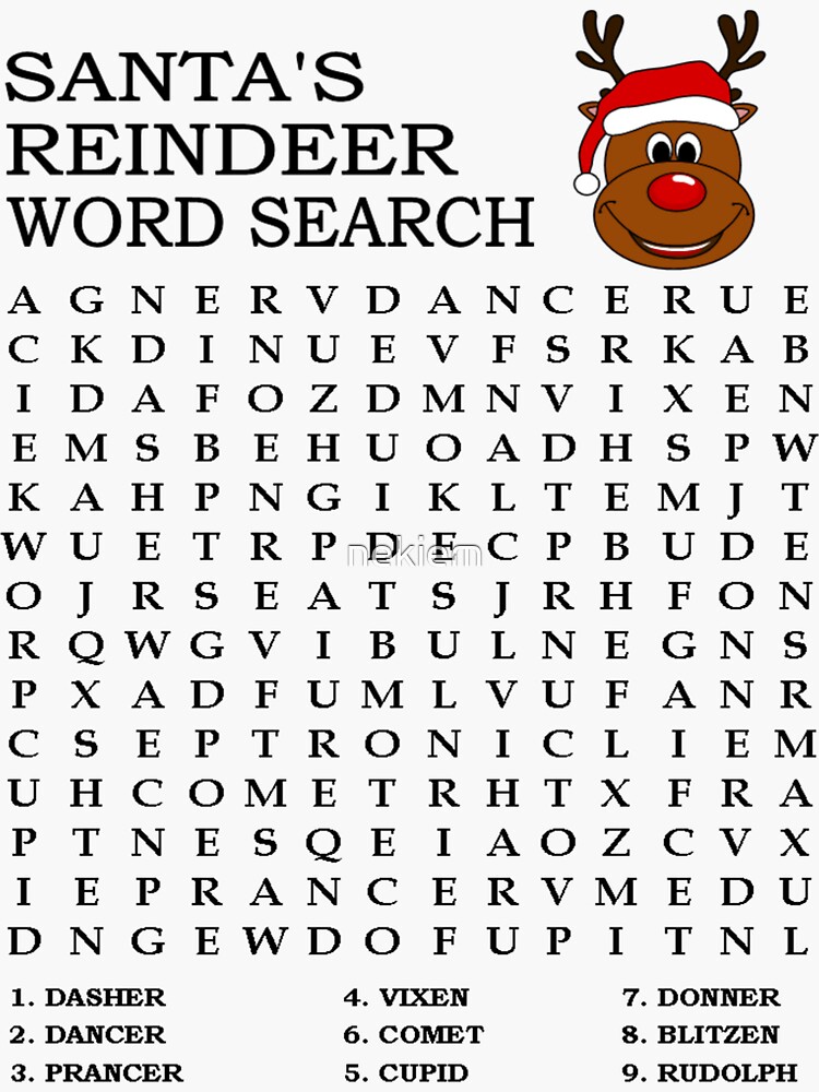 santa-reindeer-word-search-sticker-by-nekiem-redbubble