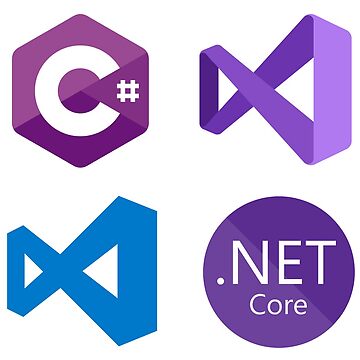 Artwork thumbnail, .Net Developer Sticker Pack : C#, Visual Studio, VS Code, .Net Core by 404 Dev