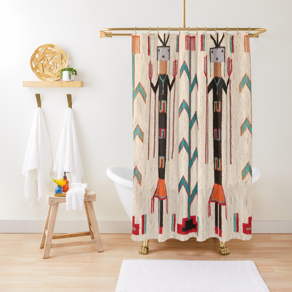 NAVAJO 1950 BLANKET SCAN - GENUINE NATIVE AMERICAN ART Shower Curtain