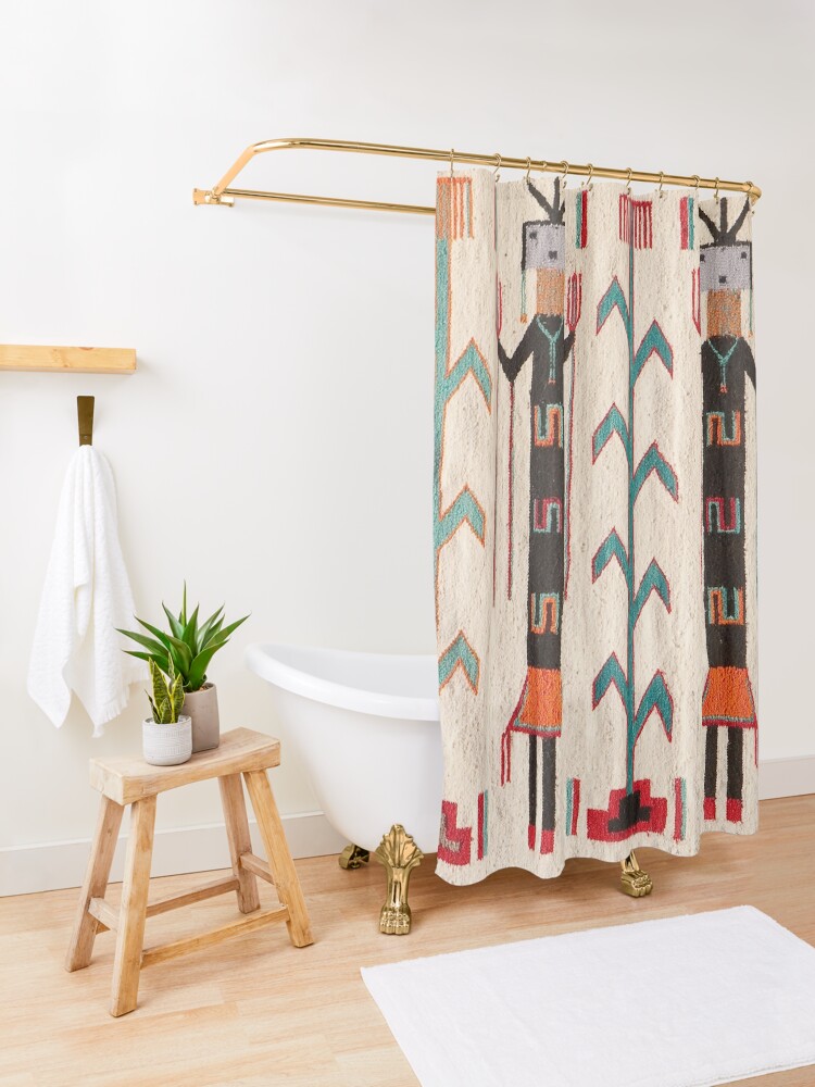 Alternate view of NAVAJO 1950 BLANKET SCAN - GENUINE NATIVE AMERICAN ART Shower Curtain