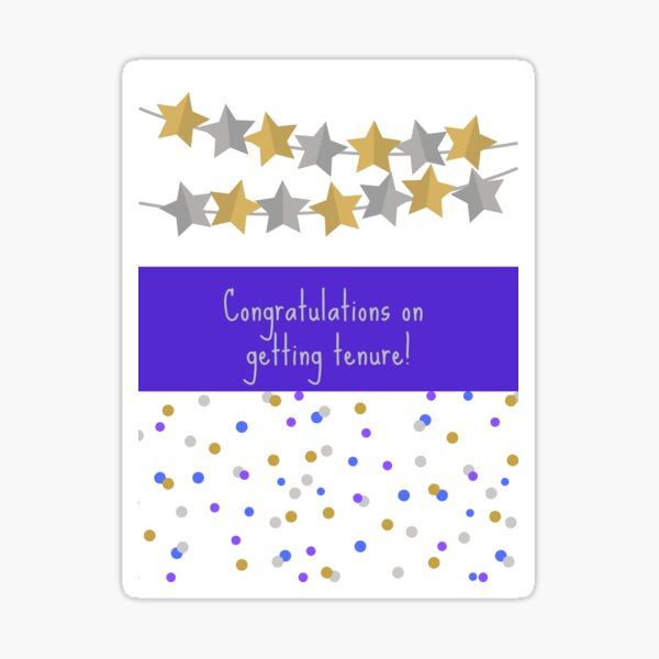 Item preview, Congratulations Card- Tenure with Confetti designed and sold by statsandcats.