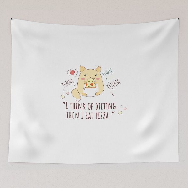 Item preview, I Think Of Dieting, Then I Eat PIZZA, Cute Hamster Eating A Slice Of Pizza designed and sold by Art Wear Nation.