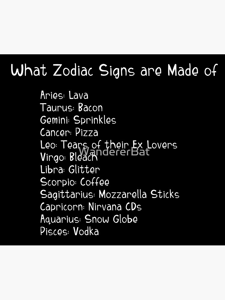 A Zodiac Sign Test What Zodiac Signs are Made Of Sticker