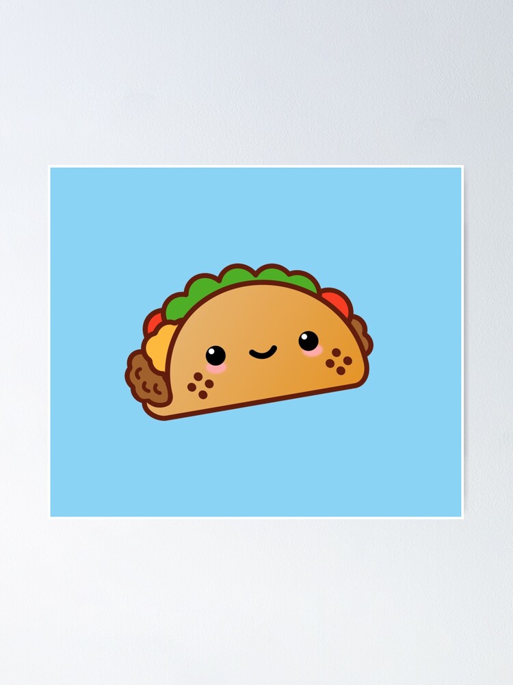 Póster «Taco comida mexicana cara de dibujos animados» de 14Smith15 |  Redbubble