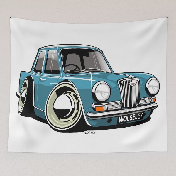 Item preview, Classic Wolseley Hornet caricature blue designed and sold by car2oonz.