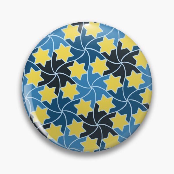 Item preview, Midnight Yellow Blue Shooting Star Tile Mosaic Pattern designed and sold by tremendoustees.