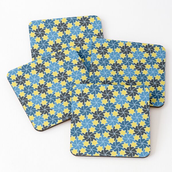 Item preview, Midnight Yellow Blue Shooting Star Tile Mosaic Pattern designed and sold by tremendoustees.