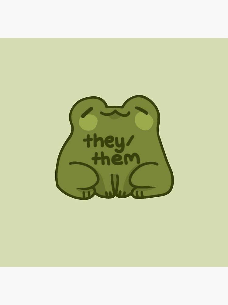 Thumbnail 3 of 3, Pin, They/Them Frog Pronouns designed and sold by humblemushroom.
