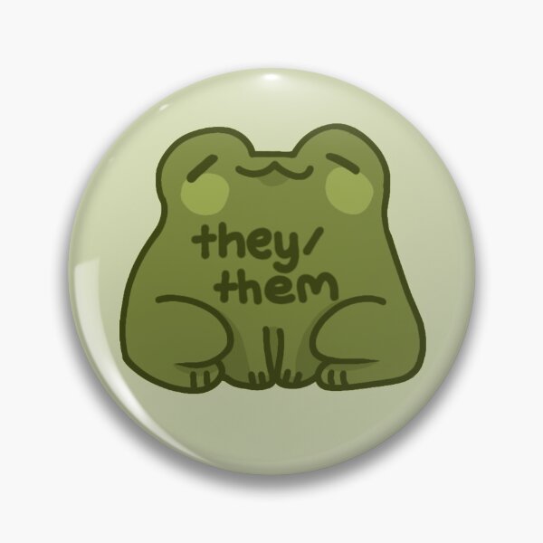They/Them Frog Pronouns Pin