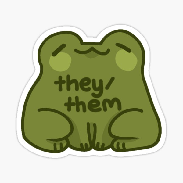 Item preview, They/Them Frog Pronouns designed and sold by humblemushroom.