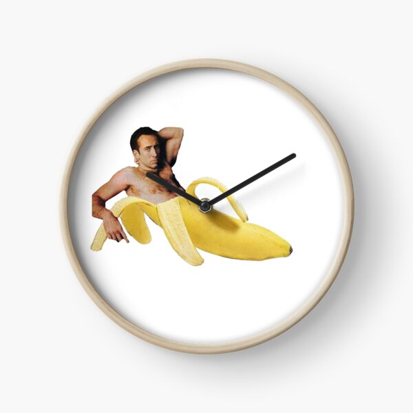 Nicolas Cage In A Banana - Original Yellow Clock