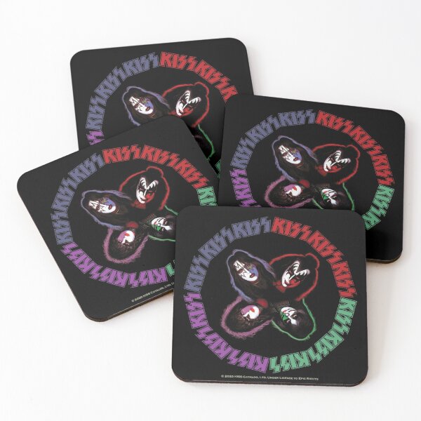 KISS 4 Solo Covers in a Rock and Roll Over Style Coasters (Set of 4)
