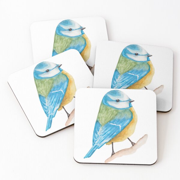 Item preview, Watercolor - Cute blue pimpelmees designed and sold by Karolien Kenis.