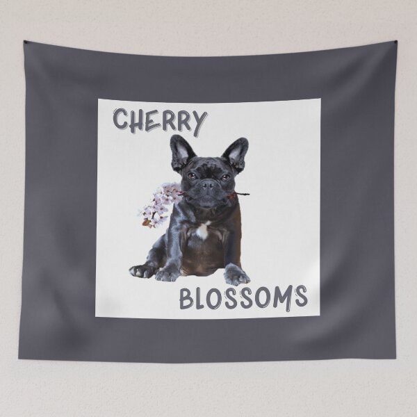 Item preview, Cherry blossoms after winter! Trendy, cool! Funny french bulldog designed and sold by Lar888.