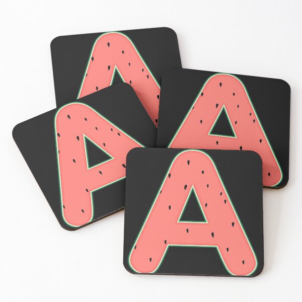 Item preview, A - initial watermelon letter designed and sold by felinefeelings.