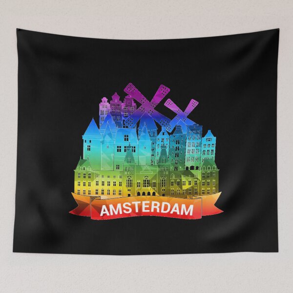 Item preview, Amsterdam Skyline Rainbow  designed and sold by Mandala108.