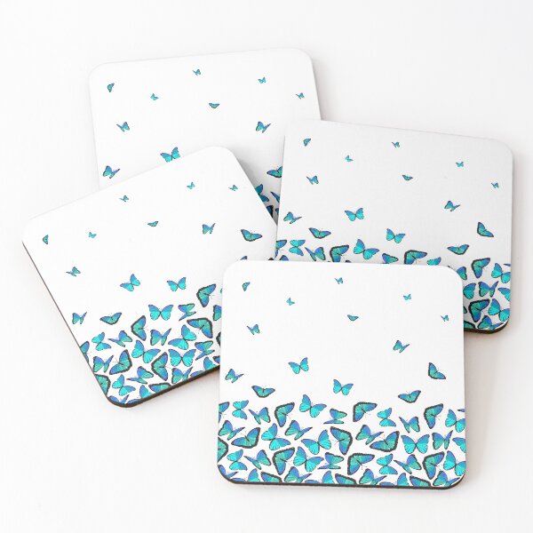 Item preview, Tropical Blue Morpho Buterflies Pattern designed and sold by HotHibiscus.