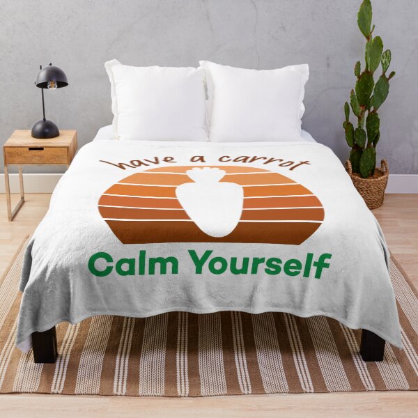 Item preview, Have A Carrot Calm Yourself  Vintage Retro Sunset Funny Vegan Sayings designed and sold by Scratches Tees.