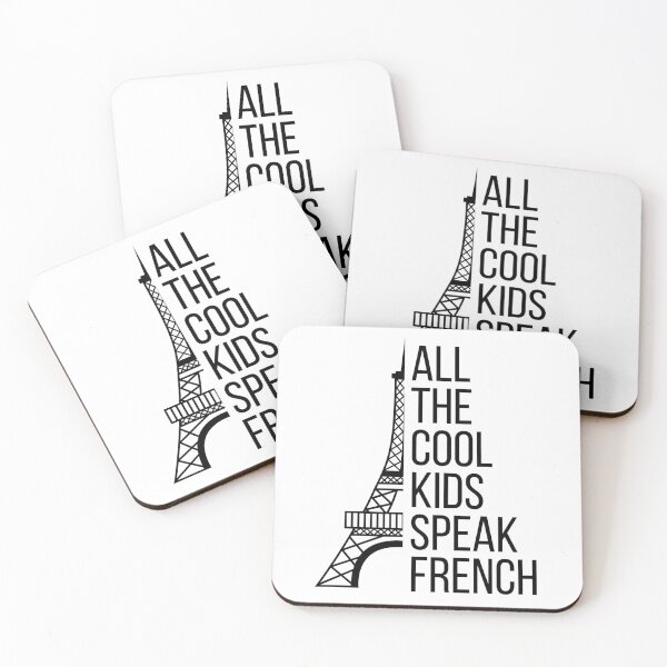 Item preview, ALL THE COOL KIDS SPEAK FRENCH French Eiffel Tower Language Quote  designed and sold by a-little-ink.