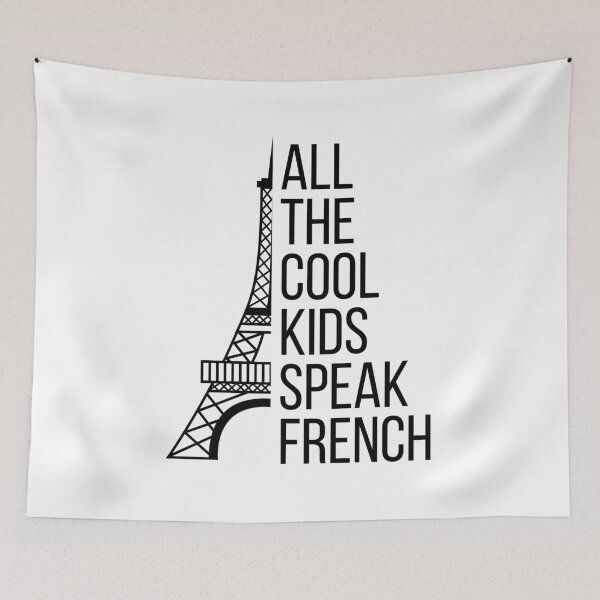Item preview, ALL THE COOL KIDS SPEAK FRENCH French Eiffel Tower Language Quote  designed and sold by a-little-ink.