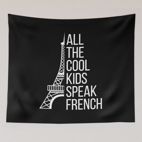 Item preview, ALL THE COOL KIDS SPEAK FRENCH French Eiffel Tower Language Quote  designed and sold by a-little-ink.