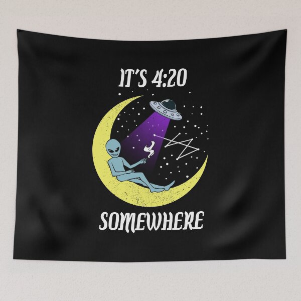 Item preview, It's 4:20 Somewhere T Shirt Funny Alien Weed Marijuana Gift designed and sold by Manisma Road.