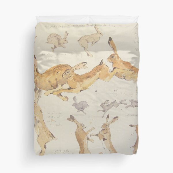 Hare Sketches Duvet Cover
