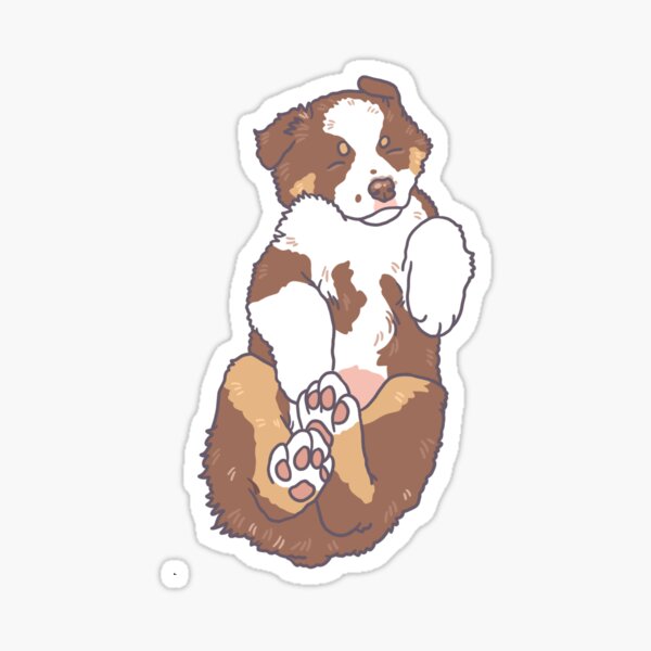 Roter Tri Aussie Welpe Sticker