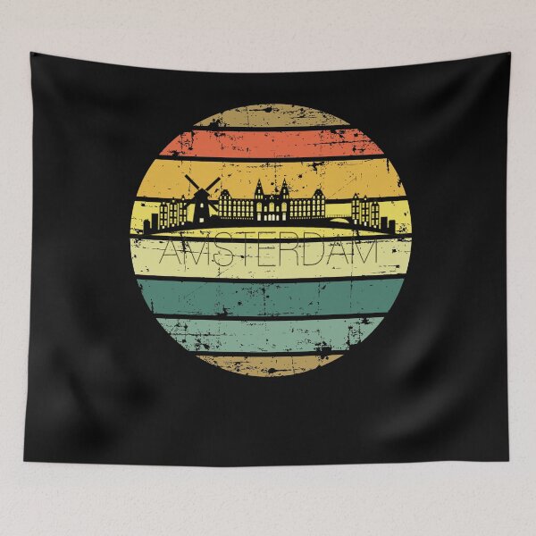 Item preview, Amsterdam Skyline Retro designed and sold by Mandala108.
