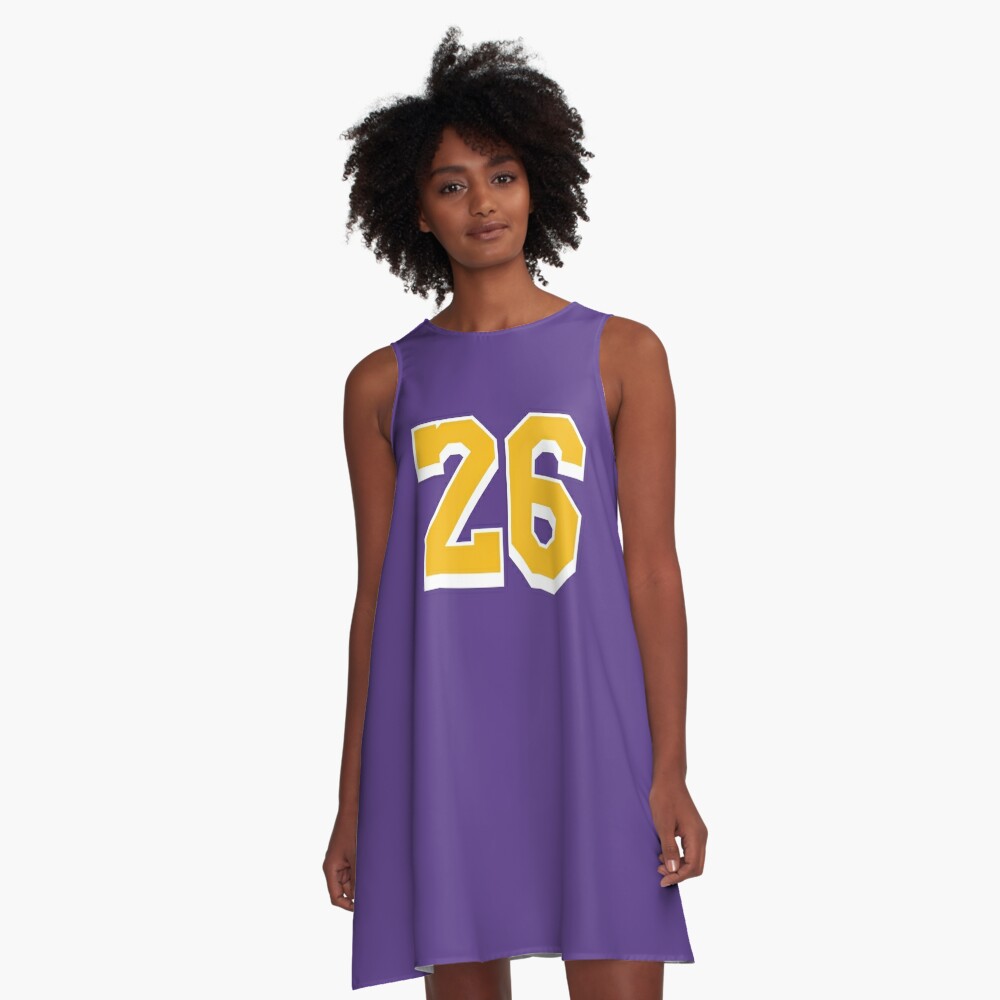 26 Yellow Number Twenty-six Purple Basketball Jersey A-Line Dress for Sale  by elhefe